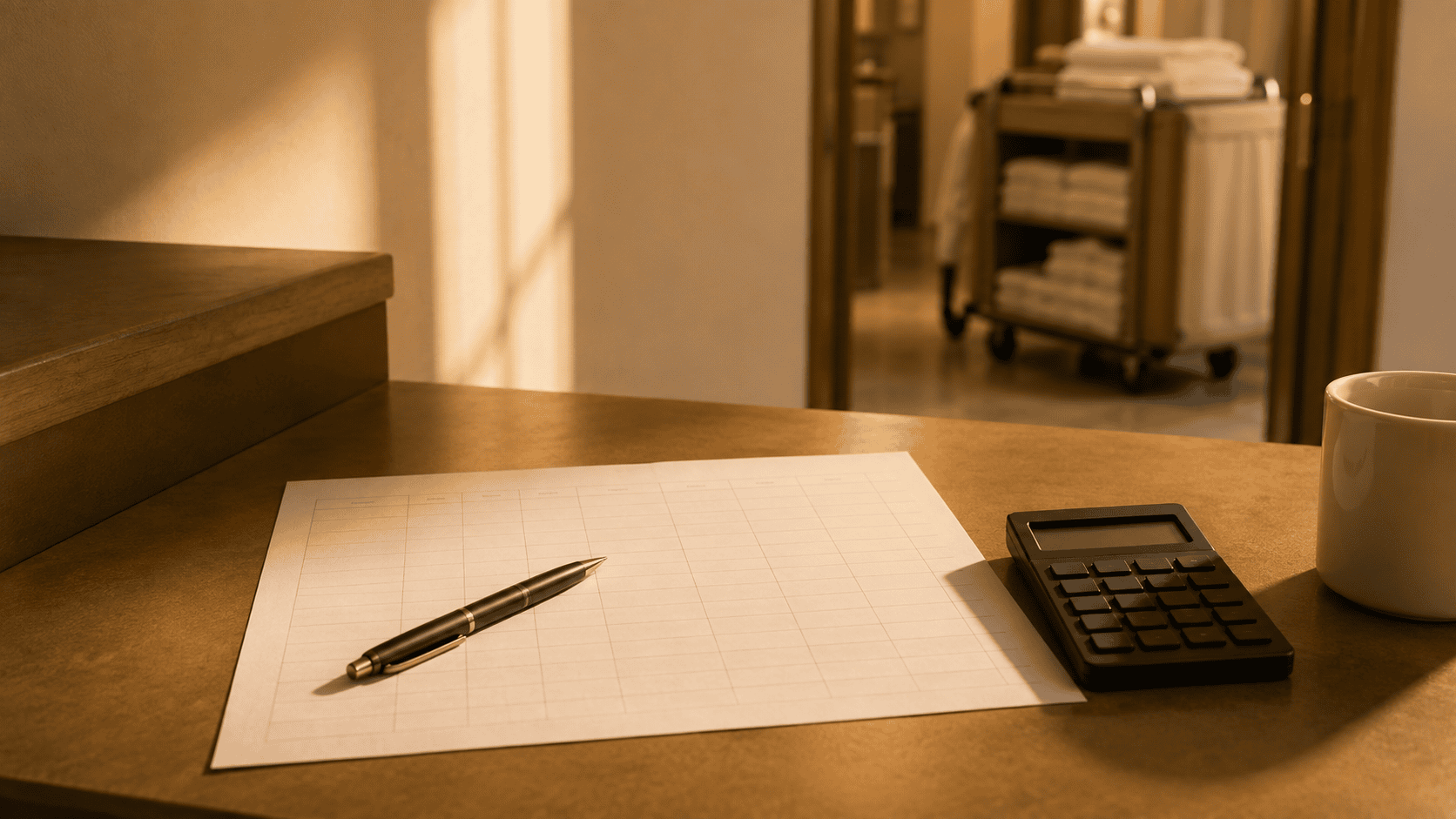 Warm Desk in Golden Light